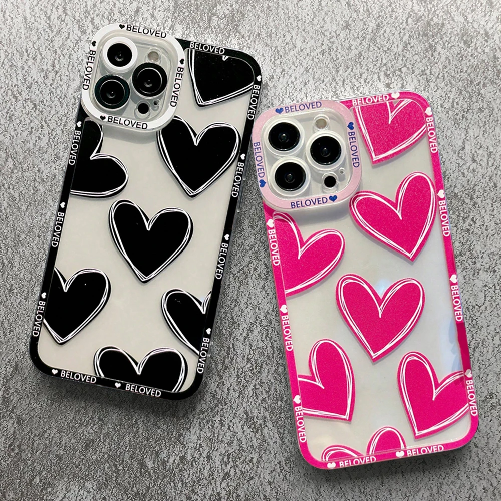 Funda de teléfono de lujo con corazón de amor Y2K para Tecno Spark Go 30C 10 Camon 30 20 19 Pova 6 5 4 Pro itel S23 A70 4G 5G cubierta transparente de TPU