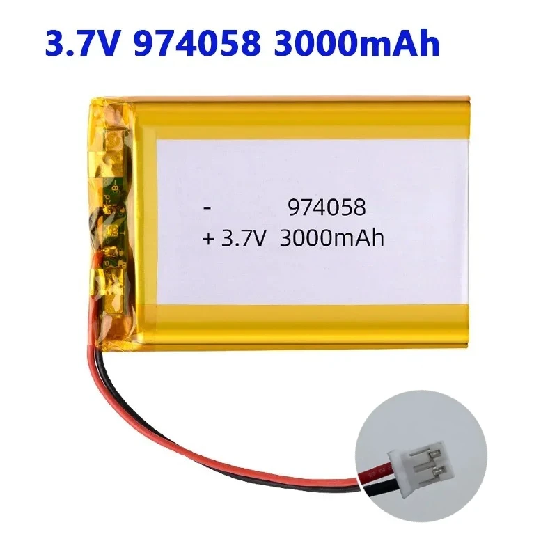 Baterías de polímero de litio de 3,7 V 974058 3000mAh para medidor de masaje de juguete navegador GPS aeromodelismo batería recargable enchufe PH2.0P - imagen 4