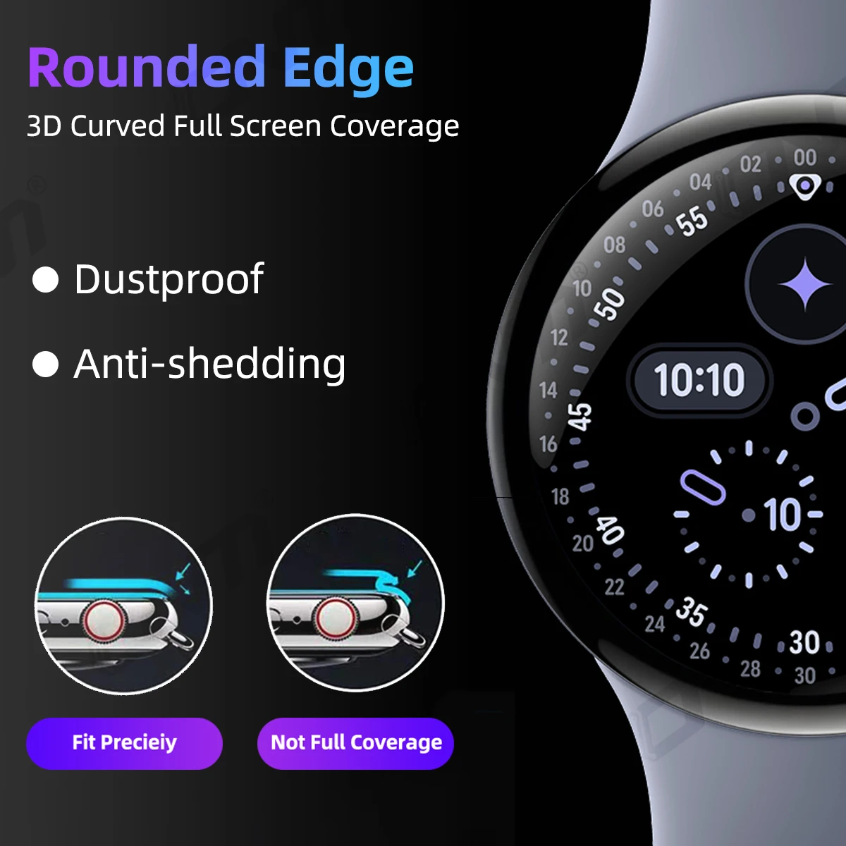 Película protectora 3D para Google Pixel 4, protector de pantalla de 45 mm y 41 mm, cobertura total antiarañazos para accesorios Pixe4 (no vidrio) - imagen 3