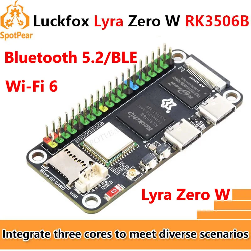 Placa Linux Luckfox Lyra Zero W RK3506B Rockchip para tamaño de pantalla MIPI/DSI compatible con Raspberry Pi Zero