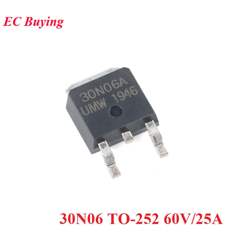 10pcs/lot N-channel MOS (Field Effect Transistor) IC Chip 15N10 30N06 40N06 50N06 TO-252 TO252 60V 100V 20A 25A 40A 50A - imagen 3