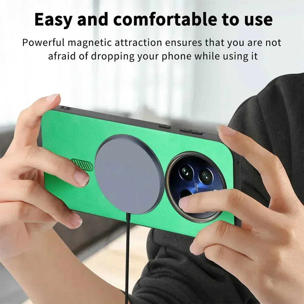 For Realme 13 Plus 13pro+ Luxury Leather for Magsafe Magnetic Wireless Charging Cover for Realme 11 12pro 13 Pro Plus Realme13 - imagen 3