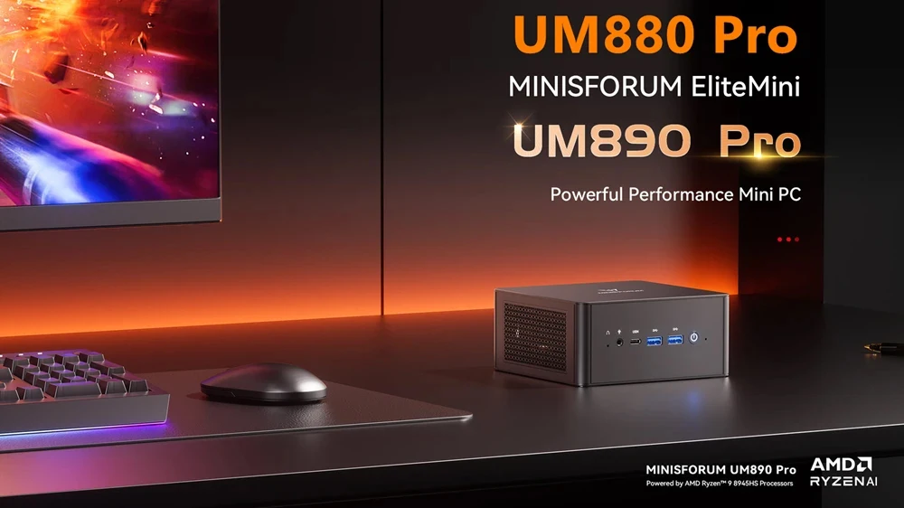 Mini PC para juegos MINISFORUM UM890 UM790 XTX AMD Ryzen 9 8945HS 8845HS 2 * USB4 2 * DDR5 2*2,5G NUC Oculink Dock ordenador de oficina WiFi6