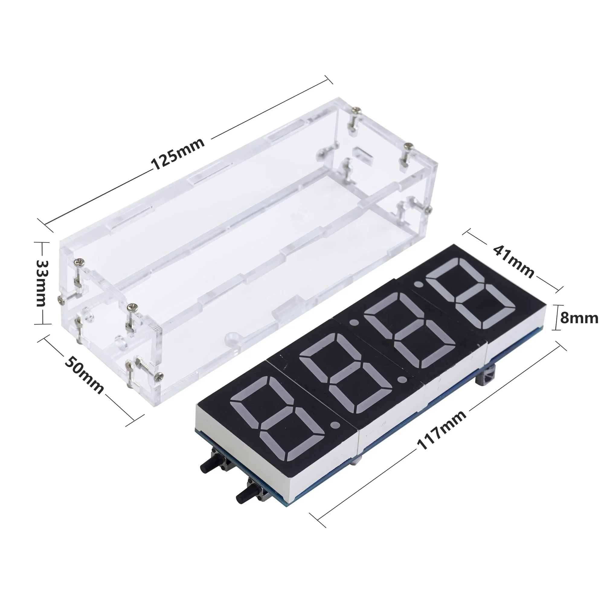Kit de reloj multifuncional de cuatro dígitos, 1,2 pulgadas, Control remoto por voz, alarma, temperatura, electrónico, piezas sueltas de soldadura DIY - imagen 3