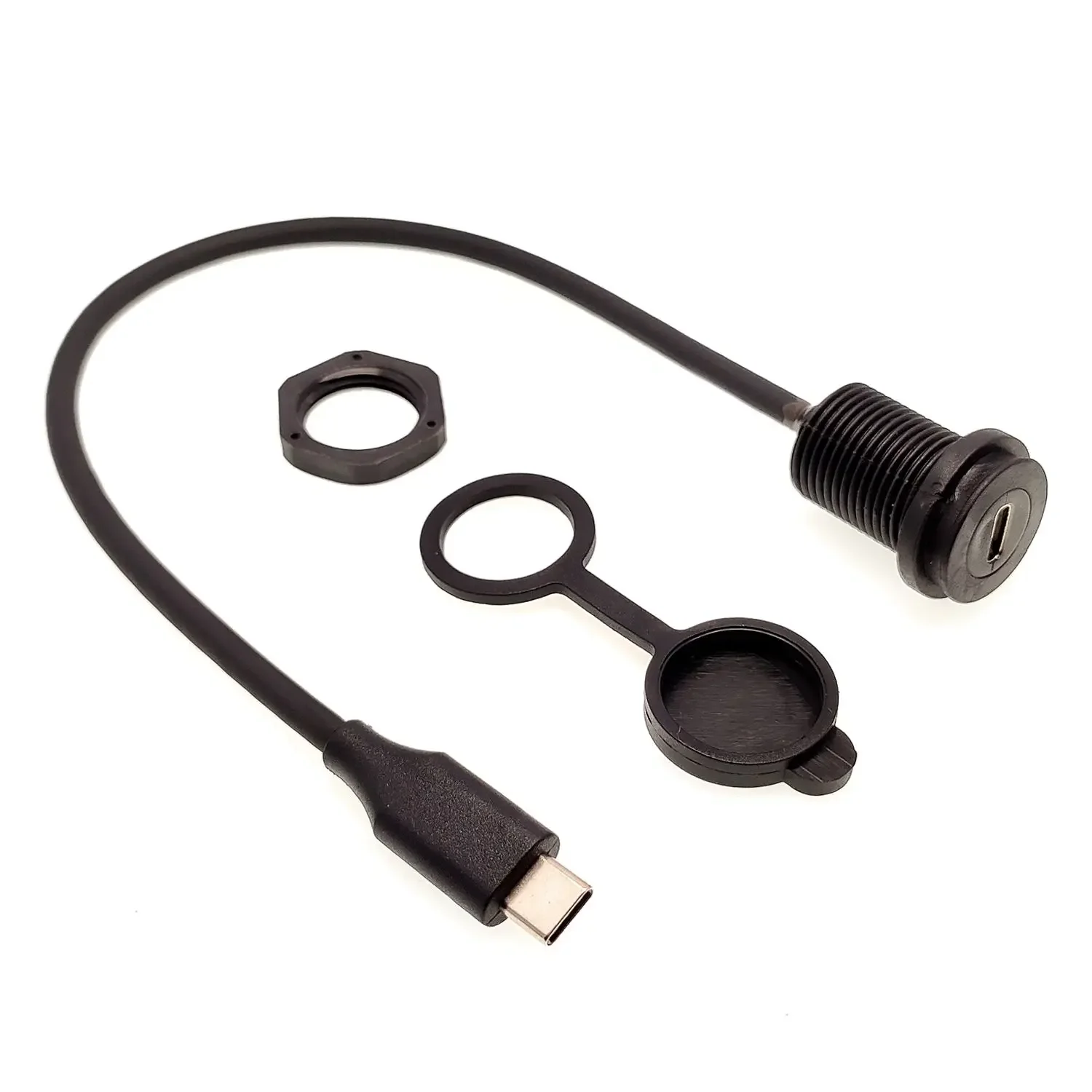 Cable impermeable USB-C de alta velocidad de 50CM, 10Gb, tipo c 3,1 IP 67 macho a hembra, montaje en Panel, conector a prueba de agua, cable de extensión de 30cm