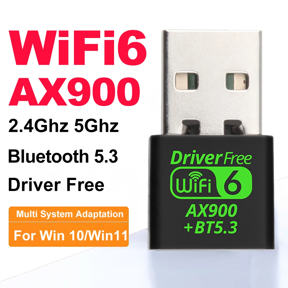 Adaptador USB WiFi Bluetooth 900 de 5,3 Mbps, receptor externo inalámbrico de doble banda, 2,4G, 5G, RTL8851BU, Dongle Wi-Fi para PC, portátil y de escritorio