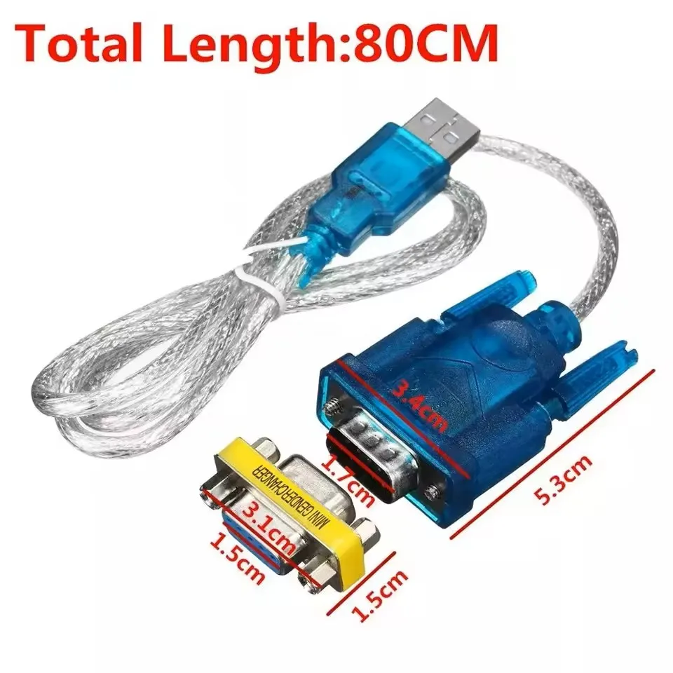 USB 2,0 a Serial RS-232 DB9 9Pin ch341 Chipset 80cm con adaptador hembra USB RS232 Cable convertidor para puerto COM serie WIN10 - imagen 4