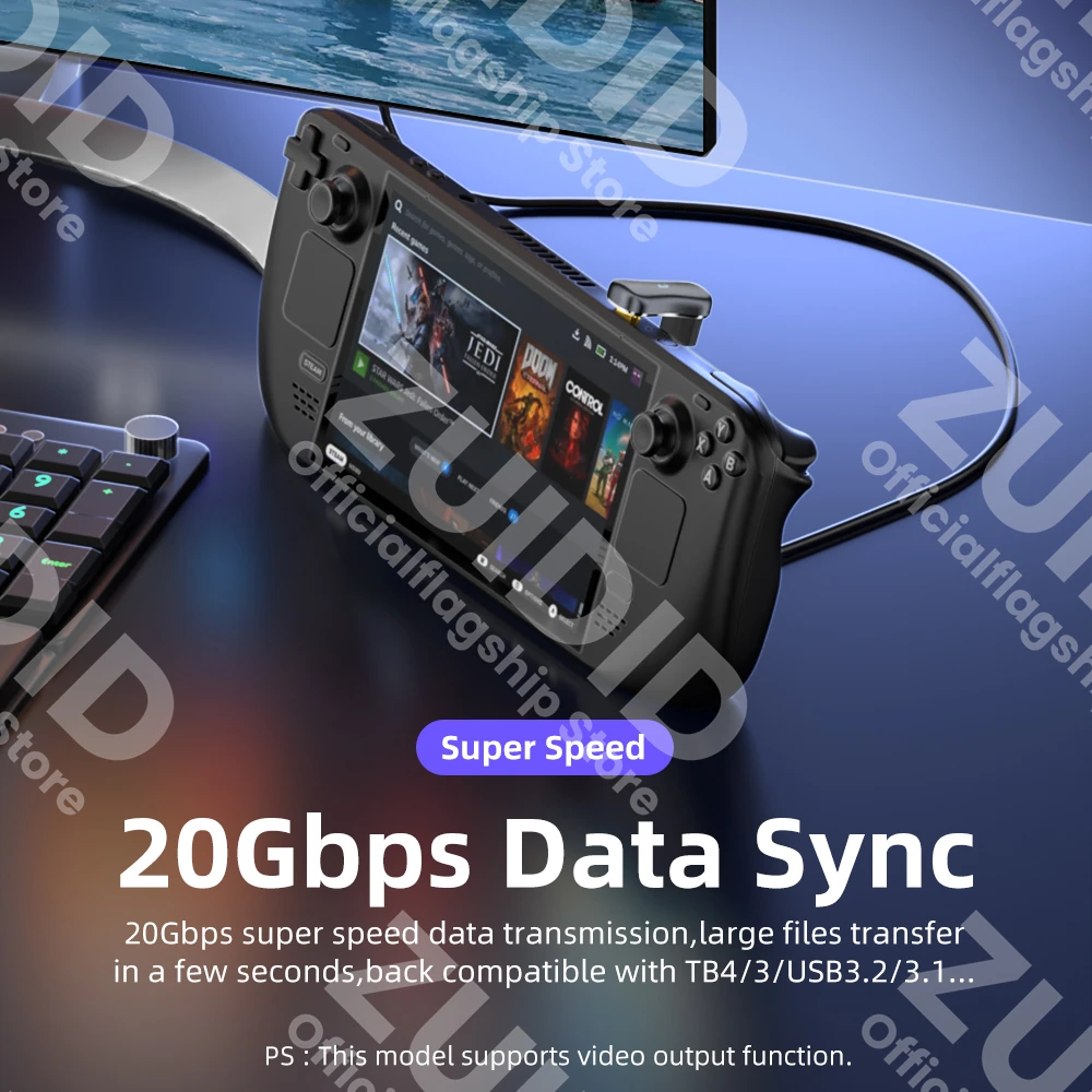 Adaptador USB4 Thunderbolt 3 a USB-C - 20Gbps y 140W Carga Rápida - imagen 3
