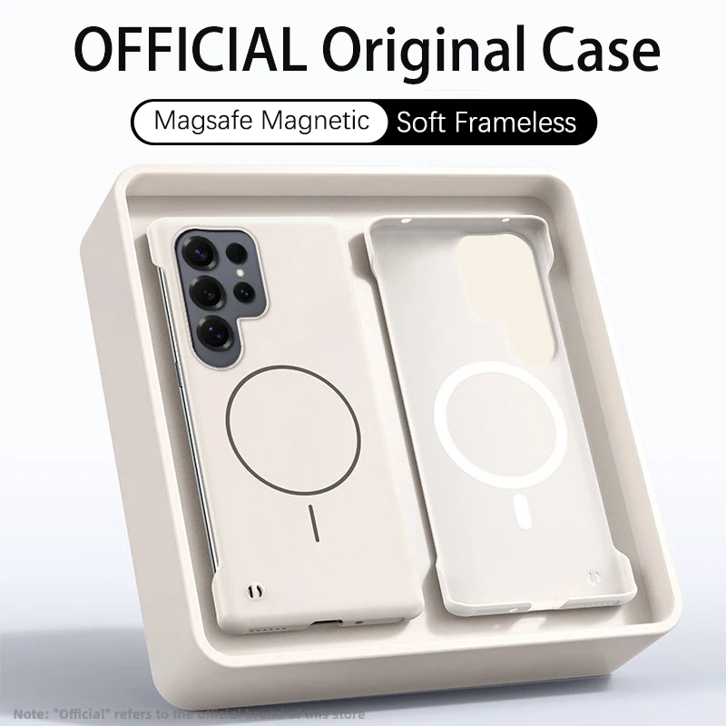 Funda ultrafina mate sin marco para Magsafe Samsung Galaxy S25 Edge S24 FE S23 S22 Ultra Plus, funda magnética a prueba de golpes