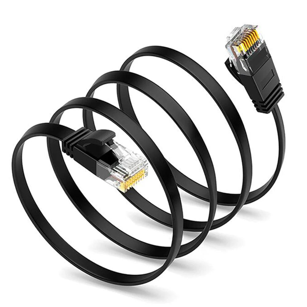 Cable Ethernet RJ45 Cat6 Lan Cable RJ 45 Cable de red plano Cable de conexión para módem, enrutador, TV, panel de conexión, PC, computadora portátil 90 grados