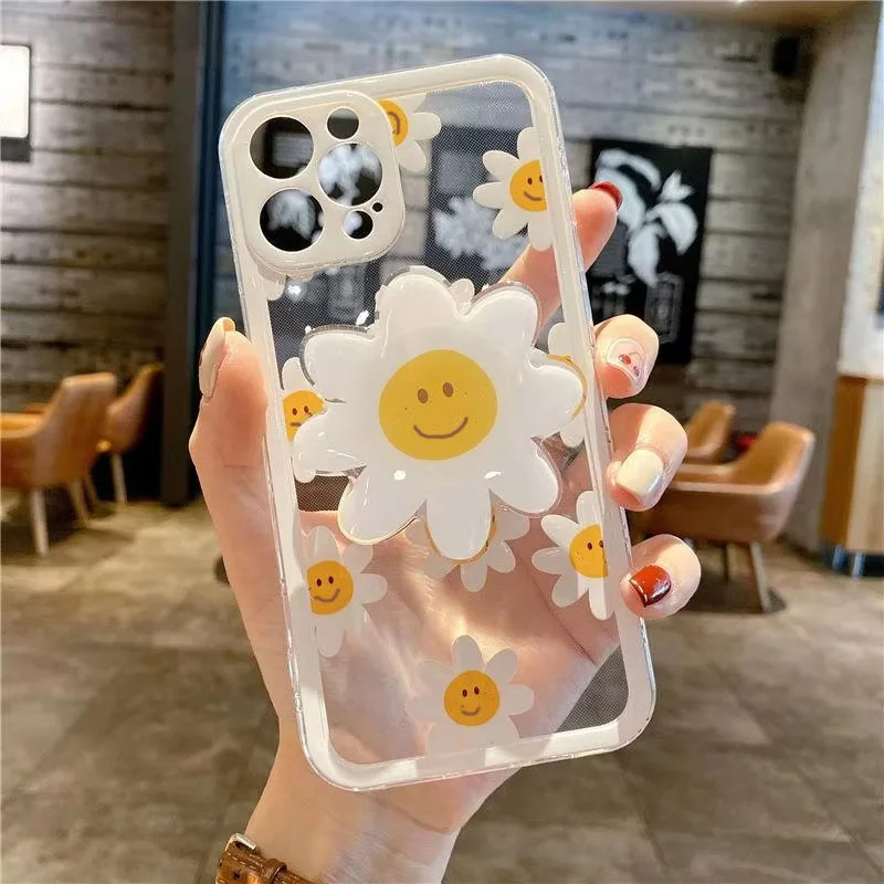 3D Daisy Flowers Grip Toks Bracket Case For iPhone 16 15 11 14 13 12 Mini Pro Max 17 Pro 17 Air Plus Hello Kitty Cover Silicone - imagen 5
