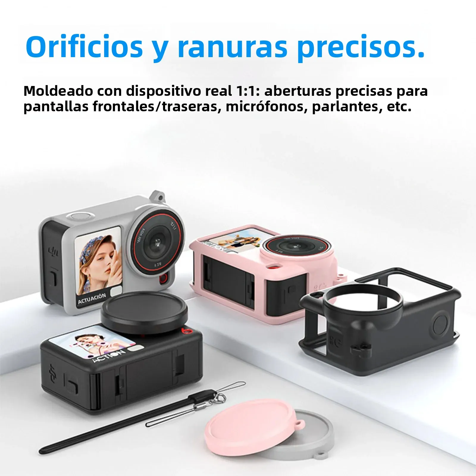 Funda para DJI Osmo Action 6 cubierta de silicona con tapa protectora de lente para DJI Osmo Action6 accesorios de carcasa protectora antiarañazos - imagen 2