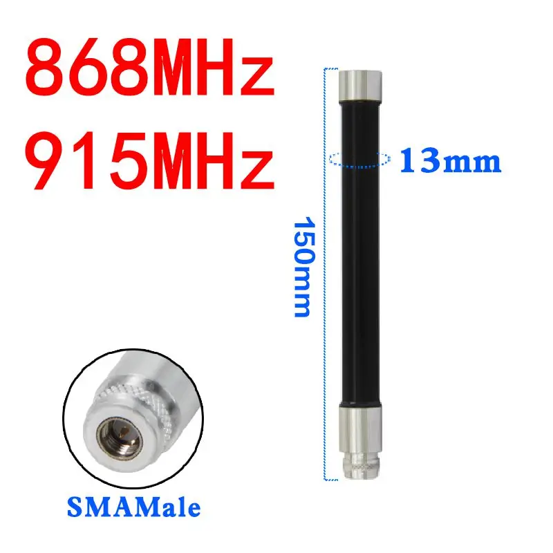 Antena de 868MHz 915MHz, antena de fibra de vidrio del módulo LORA, cabeza macho 4DBi SMA, Cable de extensión de 10cm IPX1 a Cable hembra SMA