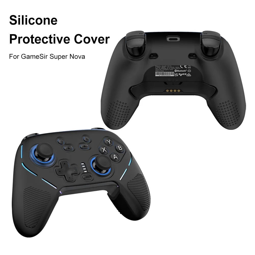 Funda de silicona con agarre para GameSir Super Nova, controlador de juego inalámbrico, funda de silicona de piel suave antideslizante, funda protectora completa - imagen 4