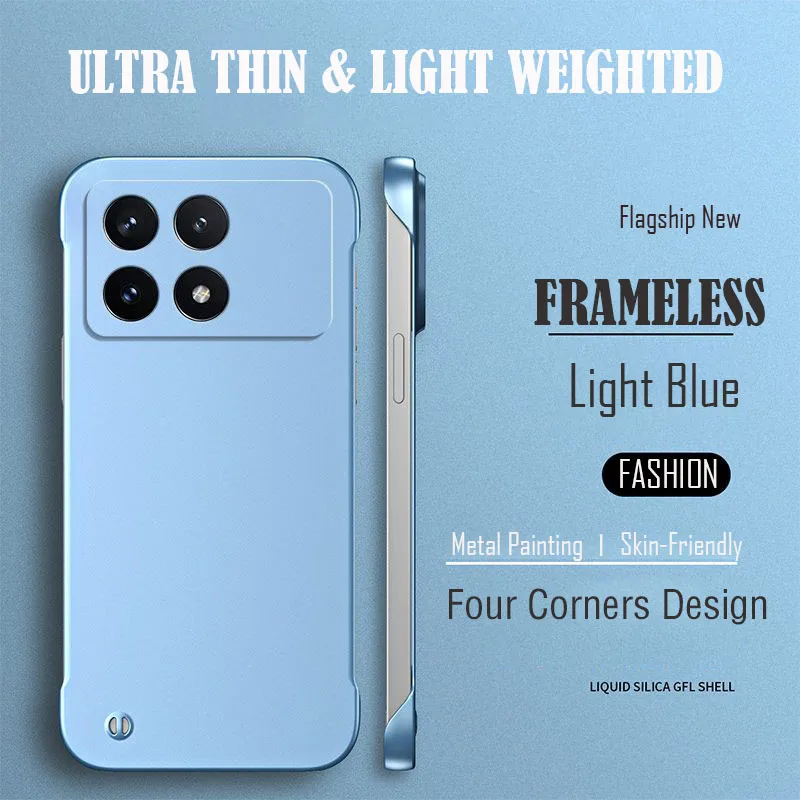 Funda de teléfono sin marco ultrafina con pintura de superficie de Metal para XIAOMI Poco X6 F6 F5 Pro F3, funda completa suave - imagen 4