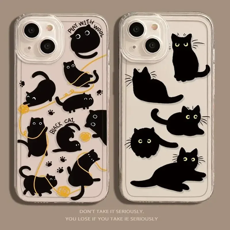 Funda de gato bonito de dibujos animados para Samsung Galaxy S25 Ultra 5G S24 S22 S23 Plus Ultra S20 S21 FE A16 A54 A55 A35 A34 A53 A14 A32 - imagen 3