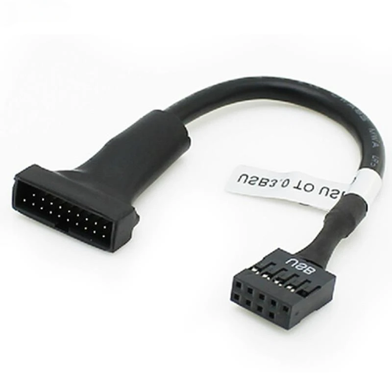Cable adaptador de cabezal de placa base USB 3,0 hembra de 19/20 pines a USB 2,0 macho de 9 pines 1/2/5/10 Uds - imagen 2