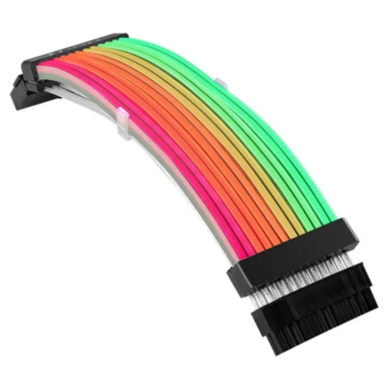 LIAN LI Strimer Plus ARGB Cable de extensión, placa base de 24 Pines, GPU, doble/Triple, 8 pines, Cable arcoíris - imagen 2