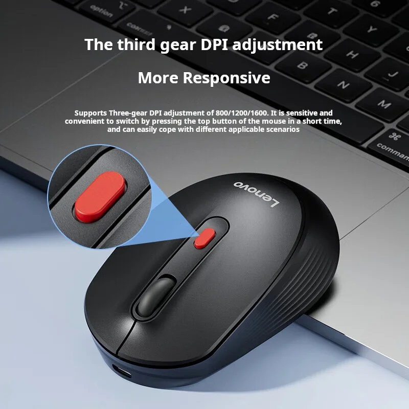 Ratón de carga de modo dual Bluetooth inalámbrico Lenovo M28 - Diseño ergonómico de oficina portátil - Adecuado para computadoras de escritorio PC todo en uno - imagen 2