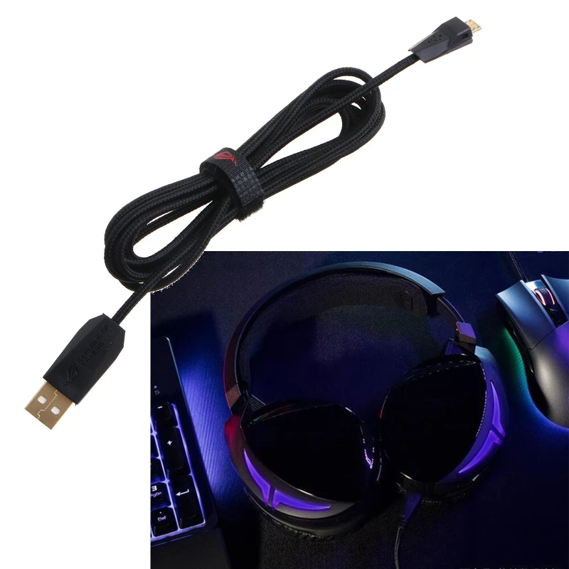 Cable de carga USB de 1,7 m, Cable de repuesto de línea de PVC para auriculares ROG P501, P502, Gladius Mouse, ROG STRIX FUSION 300 500 - imagen 4