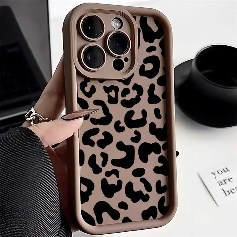 Funda de teléfono con estampado de leopardo para iPhone 11, Fundas de silicona para Iphone 16 17 Pro Max 13 14 15 12 7 8 Plus Air XS X SE 16promax