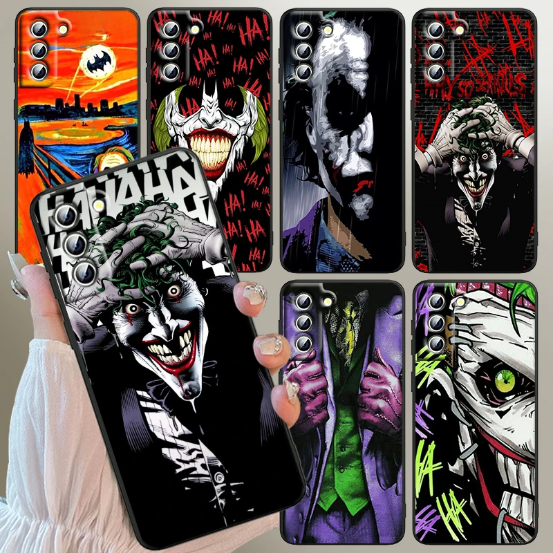 Villain The J-Joker personalidad para Samsung Galaxy S24 S23 S22 S21 S20 FE S10 S10E Plus Ultra Pro Lite 5G funda de teléfono suave negra