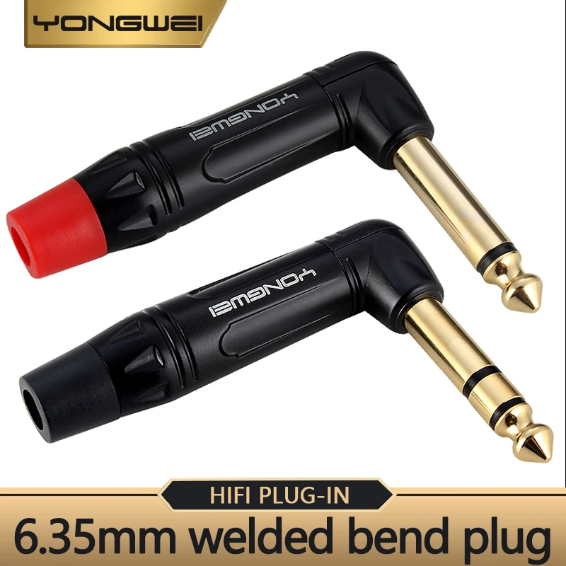 YONGWEI 6,35mm Mono/Stereo Audio conector macho conector guitarra, micrófono 6,5 Audio enchufe soldado, amplificador, mezclador, caja de altavoz