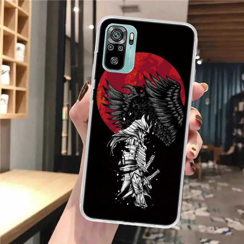 Funda de teléfono de silicona fresca samurái estética para Xiaomi Redmi Note 14 13 12 12S 11 Pro Plus 11S 10 10S 11T 11E 4G 5G funda suave roja - imagen 5