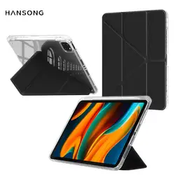 Funda Plegable Y para iPad Transparente Antigolpes y Antideslizante