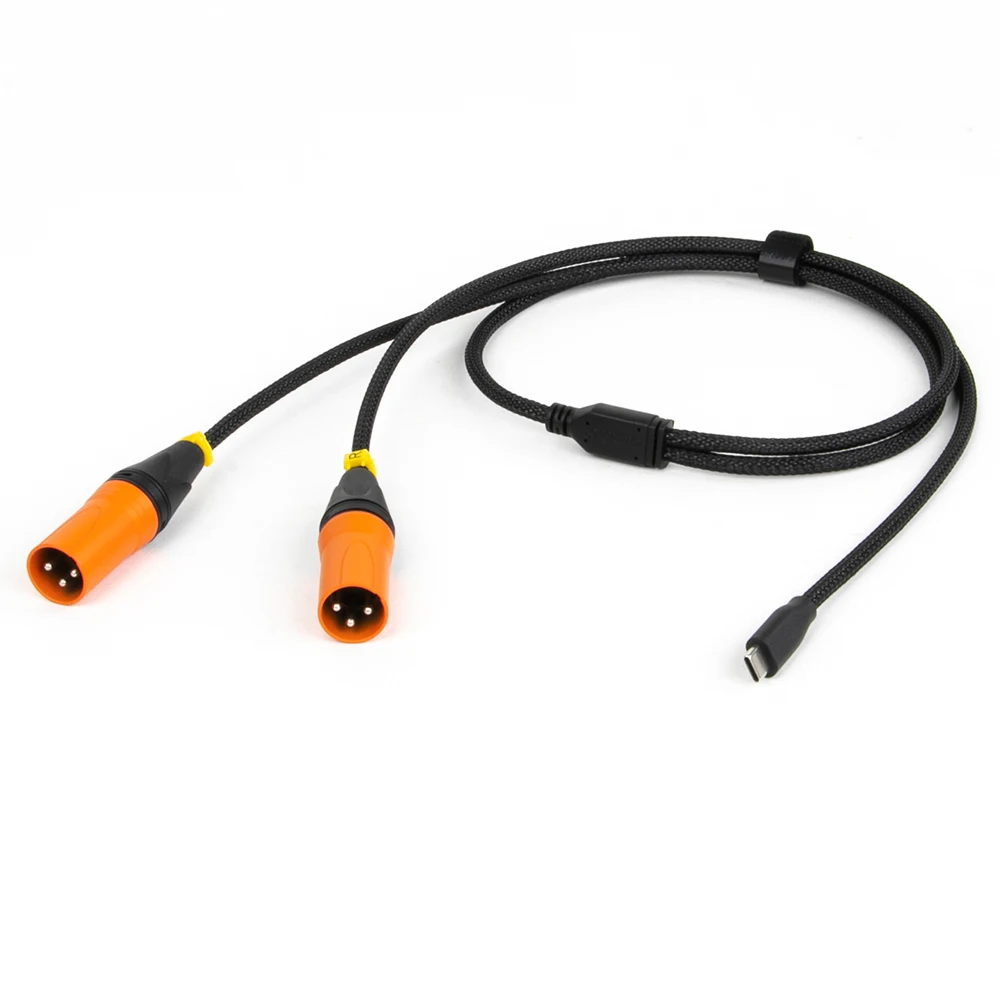 Cable de audio USB C a XLR dual, tipo C macho a 2 XLR macho/hembra amplificador de potencia estéreo cable trenzado para amplificador, altavoz, consola mezcladora - imagen 5