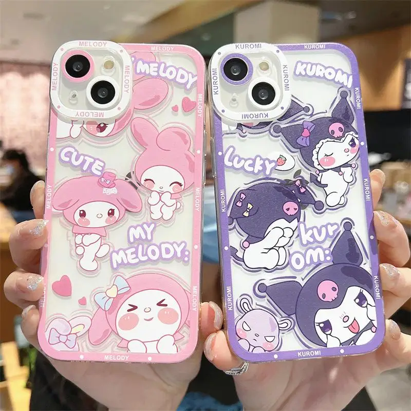 Kuromi-funda de teléfono My Melody para OPPO, Realme, C67, C65, C53, C63, C51, C55, C33, C12, C25, C25S, 5, 6, 5i, 6i, 9i, 5S, 3, 8, 9, 10, 12 Pro Plus, V13 - imagen 2