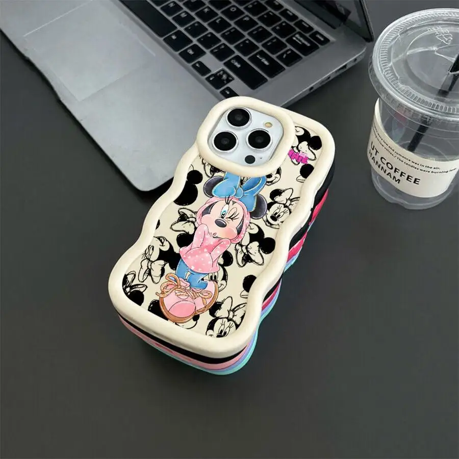 Funda de Minnie de dibujos animados de Disney para iPhone 13, 14, 8, XR, 11, 15 Plus, 16 Pro Max 17 Air 12, funda suave para teléfono - imagen 3