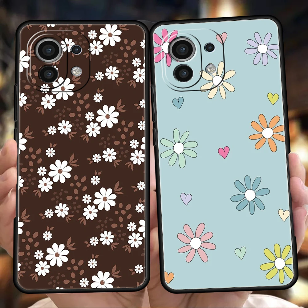 Funda de teléfono para Xiaomi 15 14 13 12 Lite 14T 13T 12T Pro Poco X7 X6 X5 X4 X3 NFC F7 Ultra F6 Pro funda suave flor elegante