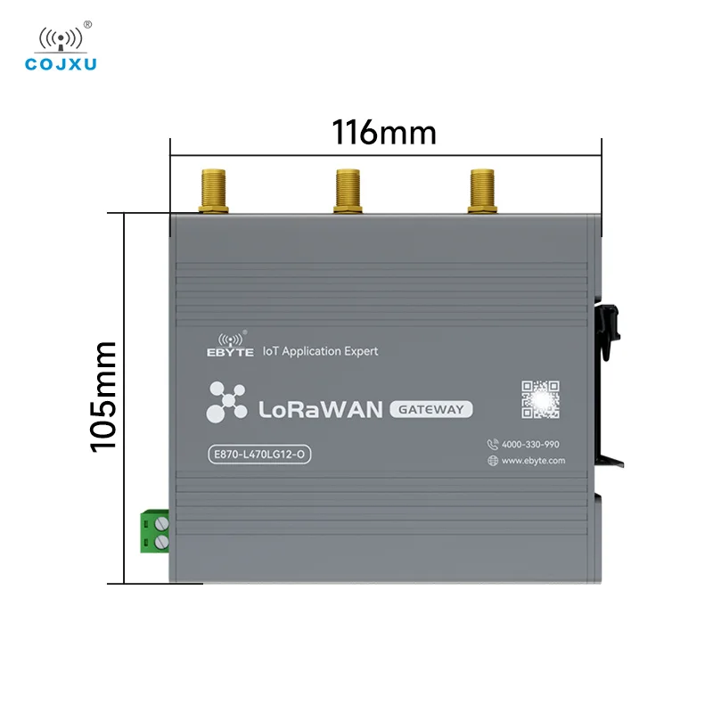 LoRaWAN Gateway Half-Duplex 470MHz 868MHz 915MHz DC 8~28V COJXU E870-O Series 27dbm Grado industrial de código abierto - imagen 2
