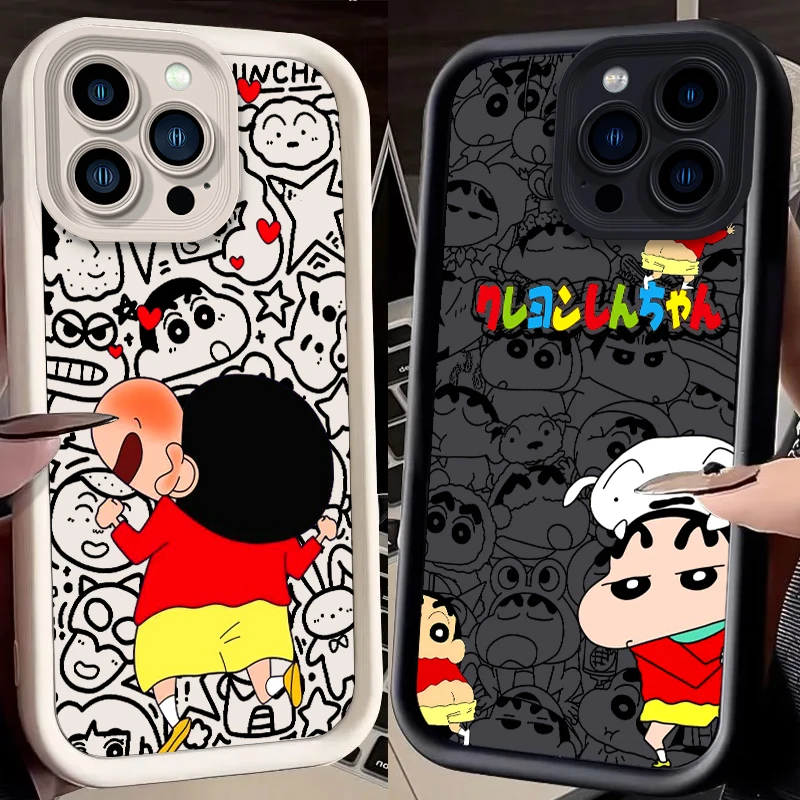 C-crayons s-shin-chans Linda escalera de ojos para Apple iPhone 15 14 13 12 11 XS XR X Pro Max Plus funda de teléfono de TPU