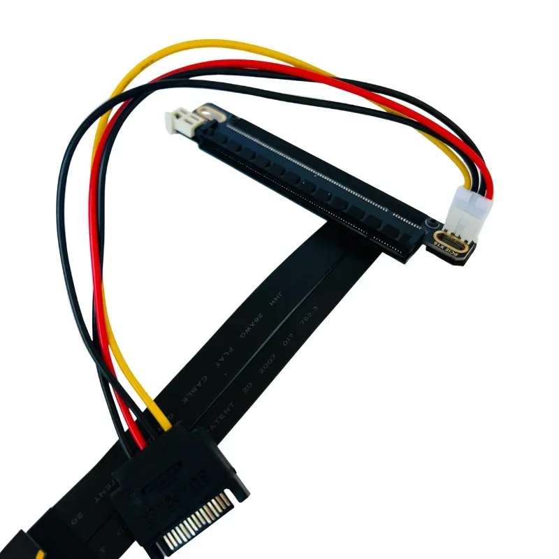 Tarjeta elevadora PCIE 3,0 16x M2 M.2 NVMe Key M a PCIe x16 Cable adaptador Gen3 w Cable de alimentación SATA caja ITX puentes extensores de GPU inverso - imagen 5