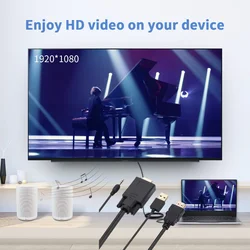 Cable VGA a HDMI 1080P activo con audio y USB - PC/Proyector