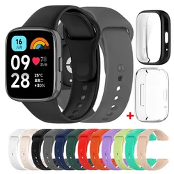 Correa de silicona para Redmi Watch 3 Active/Lite, repuesto de correa de reloj + funda protectora de TPU
