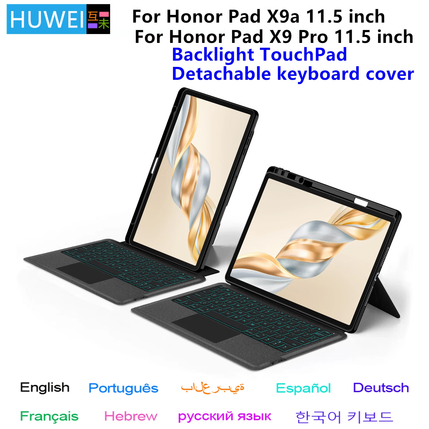 HUWEI-funda con teclado mágico para Honor Pad X9a 2025, funda inteligente para tableta de 11,5 pulgadas para Honor Pad X9a X9 Pro, estuche para lápices de 11,5"