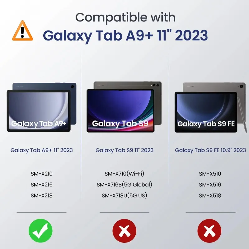 Para Samsung Galaxy Tab A9 Plus funda 2023 tableta de 11 pulgadas funda a prueba de golpes para Galaxy Tab A9 Plus + carcasa protectora con soporte de silicona - imagen 3