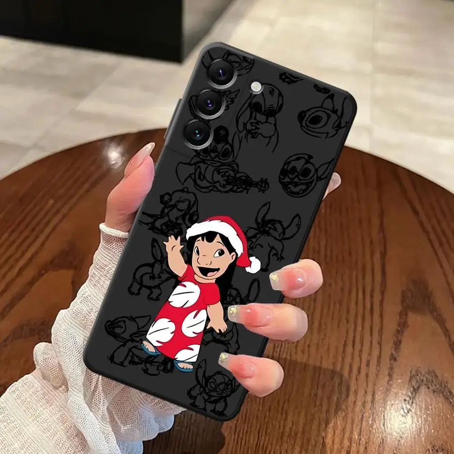 Funda de teléfono suave negra con puntada de dibujos animados de Navidad para Samsung Galaxy A25 A71 A26 A72 A36 A24 A55 A41 A23 A53 A22 A52 A51 - imagen 4