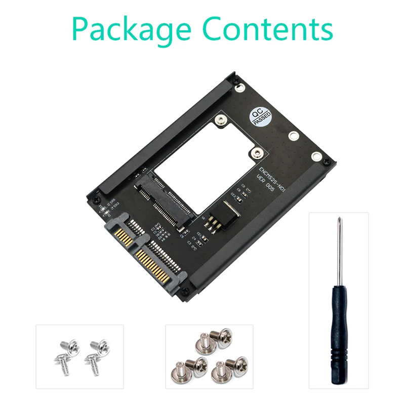 Tarjeta adaptadora mSATA SSD a 2,5 "SATA 3,0 III, placa elevadora con soporte de marco, compatible con tamaño completo mSATA SSD 6Gps para computadora de escritorio - imagen 5