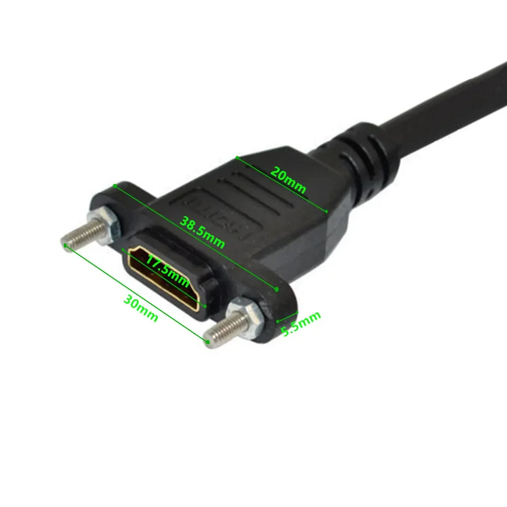 1M 0,5 M compatible con HDMI 2,0 Cable HDTV V2.0 4k 60Hz montaje en Panel macho a hembra con tornillo 4K * 2k 60Hz Cable de extensión HD 50CM - imagen 2