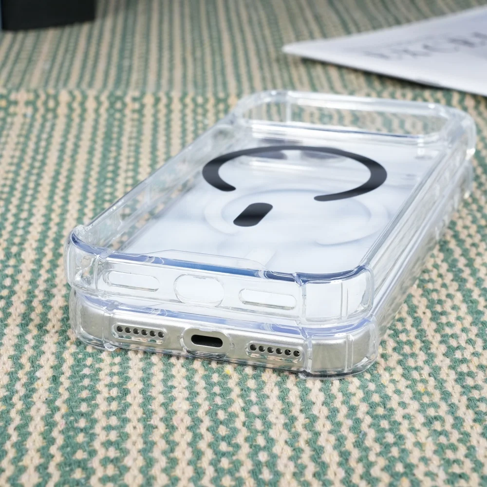 Armadura a prueba de golpes para funda Magsafe para iPhone 17 Air 16 15 14 13 12 11 Pro Max Plus 17ProMax suave + cubierta Original transparente dura - imagen 5