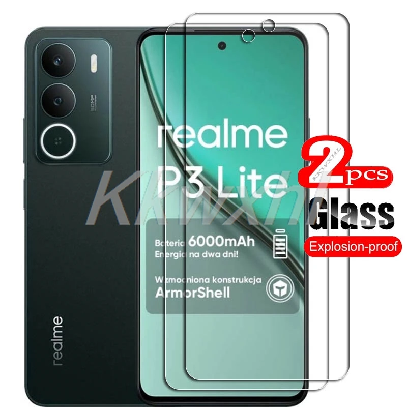 1/2 Uds para Realme P3 Lite 4G 6,67 "cubierta de vidrio templado en RealmeP3Lite 5G RealmeP3 P3Lite Protector de pantalla película transparente