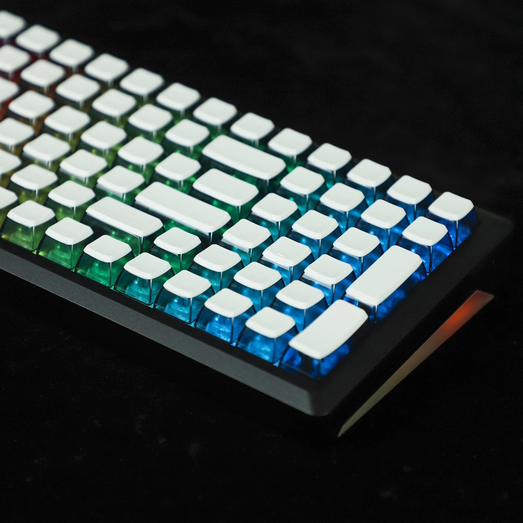 YMDK-teclas en blanco PBT Pudding, teclas ahumadas retroiluminadas, perfil ASA, para teclado mecánico MX 116, 96, 87, 84, 68, 104 teclas - imagen 2