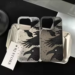 Funda iPhone Antigolpes Mate Transparente – Diseño Cuervo