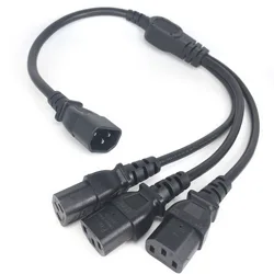 Conector IEC C14 a cable divisor tipo Y con salida IEC C13