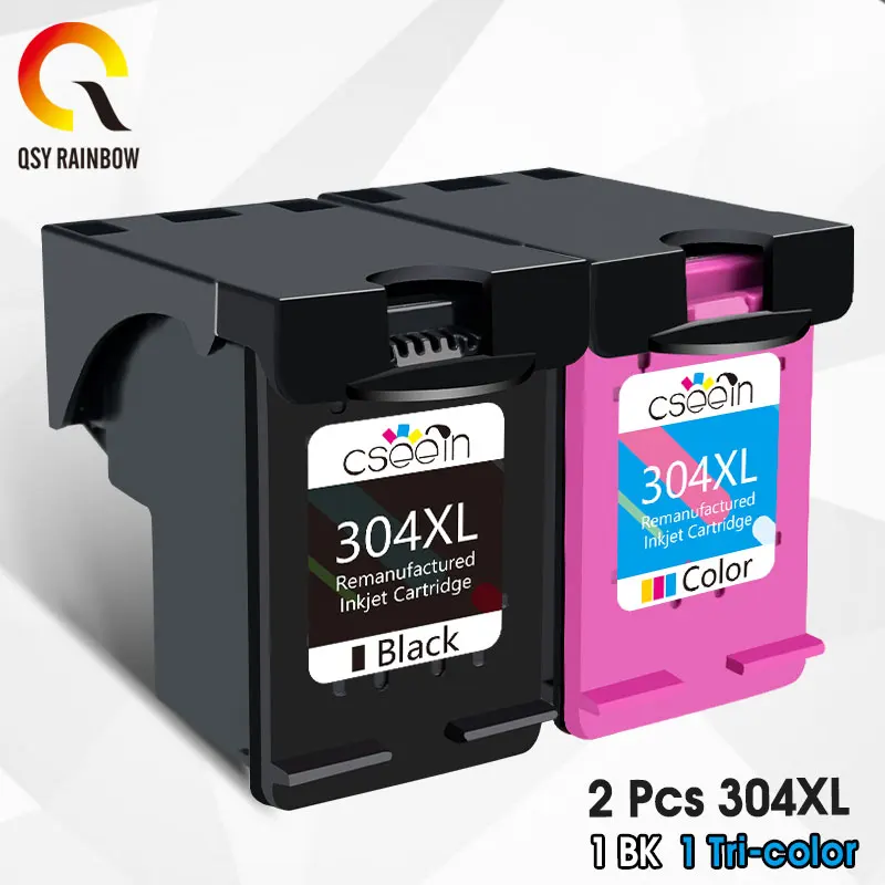 Cartucho de tinta QSYRAINBOW 304 XL para impresora HP 304XL HP304 Compatible Deskjet ENVY Officejet 2620 2630 3720 3755 5020 5032