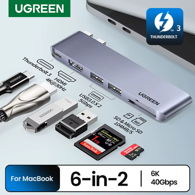 Hub USB-C HDMI 4K con Lector SD/TF para MacBook Pro y Air - imagen 3